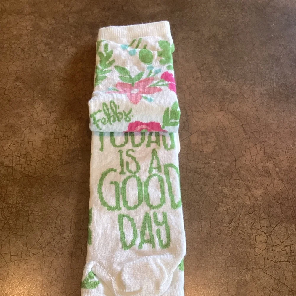 Febb’s TODAY IS A GOOD DAY Ankle Footie Socks Fits 6-11‎ NEW